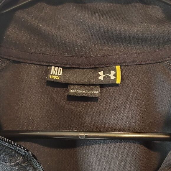 Under Armour Full Zip Track Jacket Men's Sz Medium Loose Black/Red EUC NICE! - Picture 5 of 9